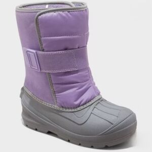 NWT Cat & Jack Winter Boots Purple Gray Big Girls Size 4 Thermolite